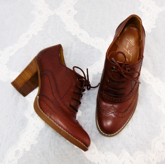 Marc Fisher Shoes - Marc Fisher Tatume Brown High Heel Oxford Shooties